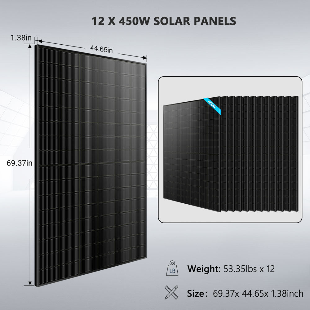 SunGoldPower 10000W 48V 20.48kWh Off-Grid Solar Kit SGR-10K20E