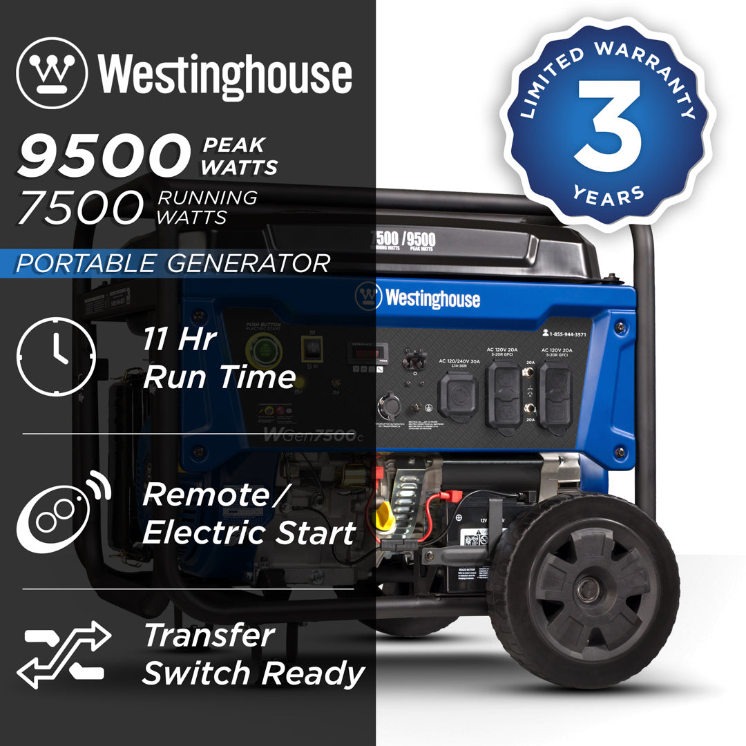 Westinghouse WGen7500c 7500W Portable Generator