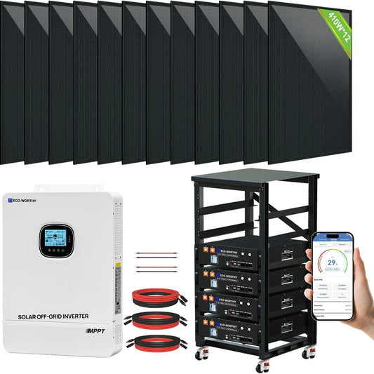 ECO-WORTHY 10000W Off-Grid Solar Power System L02M410-SRNK10KUSL4800-12