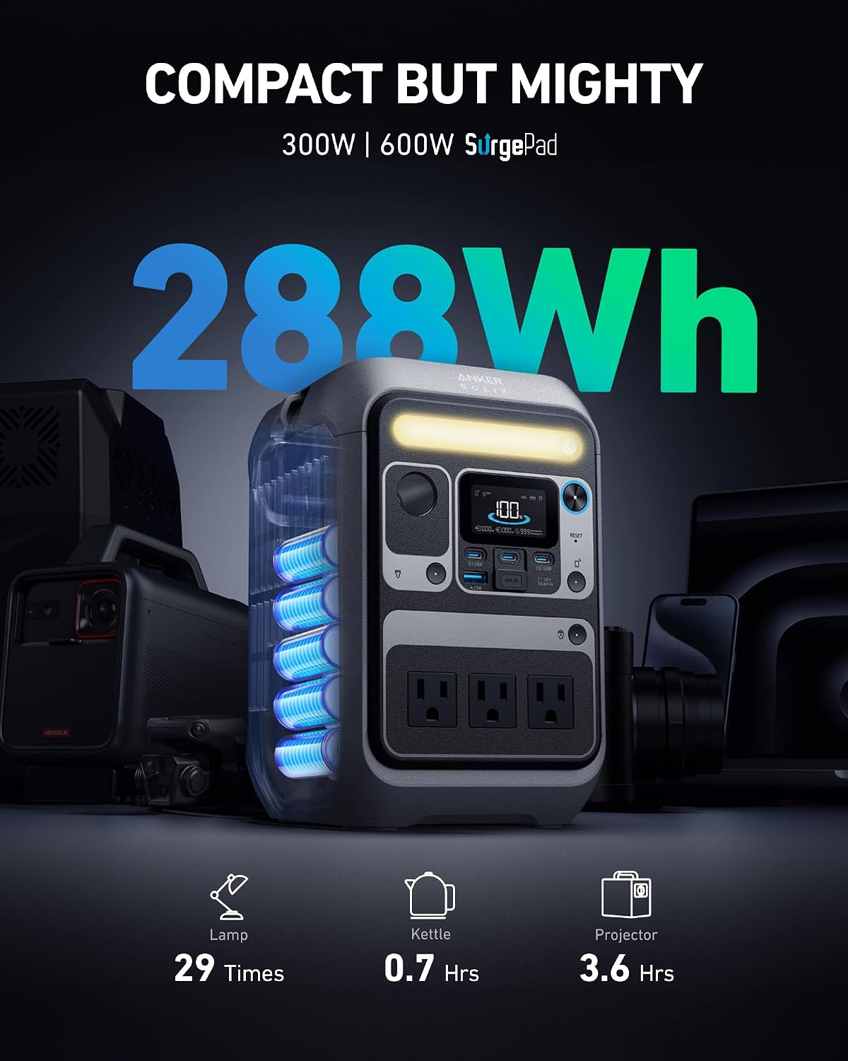 Anker SOLIX C300 Portable Power Station 300W 288Wh