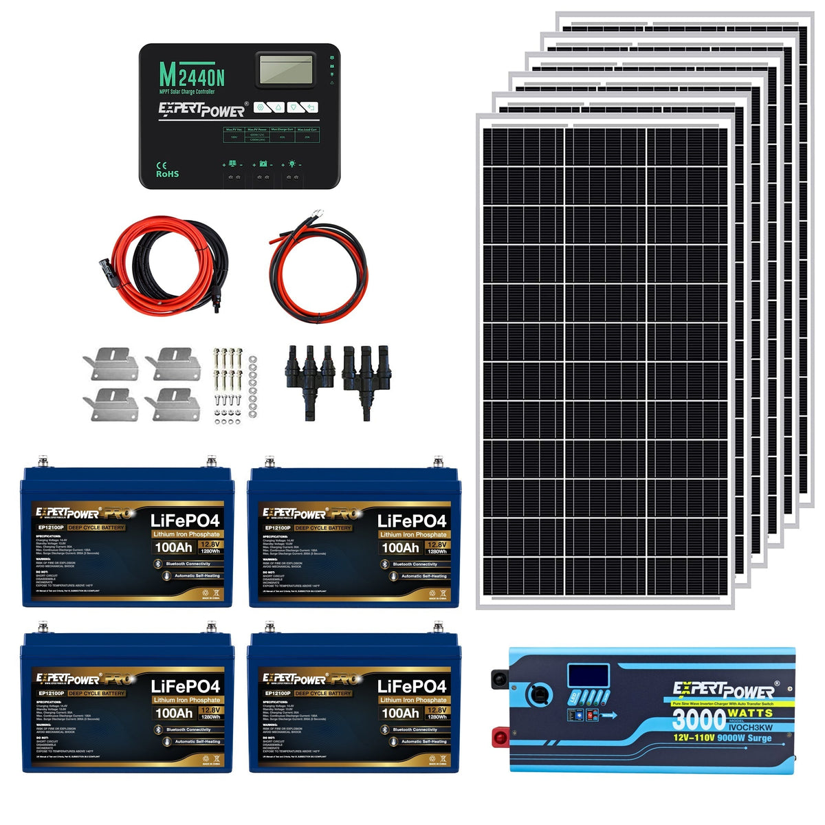 ExpertPower Direct 600W 12V 5kWh Off-Grid Solar Kit