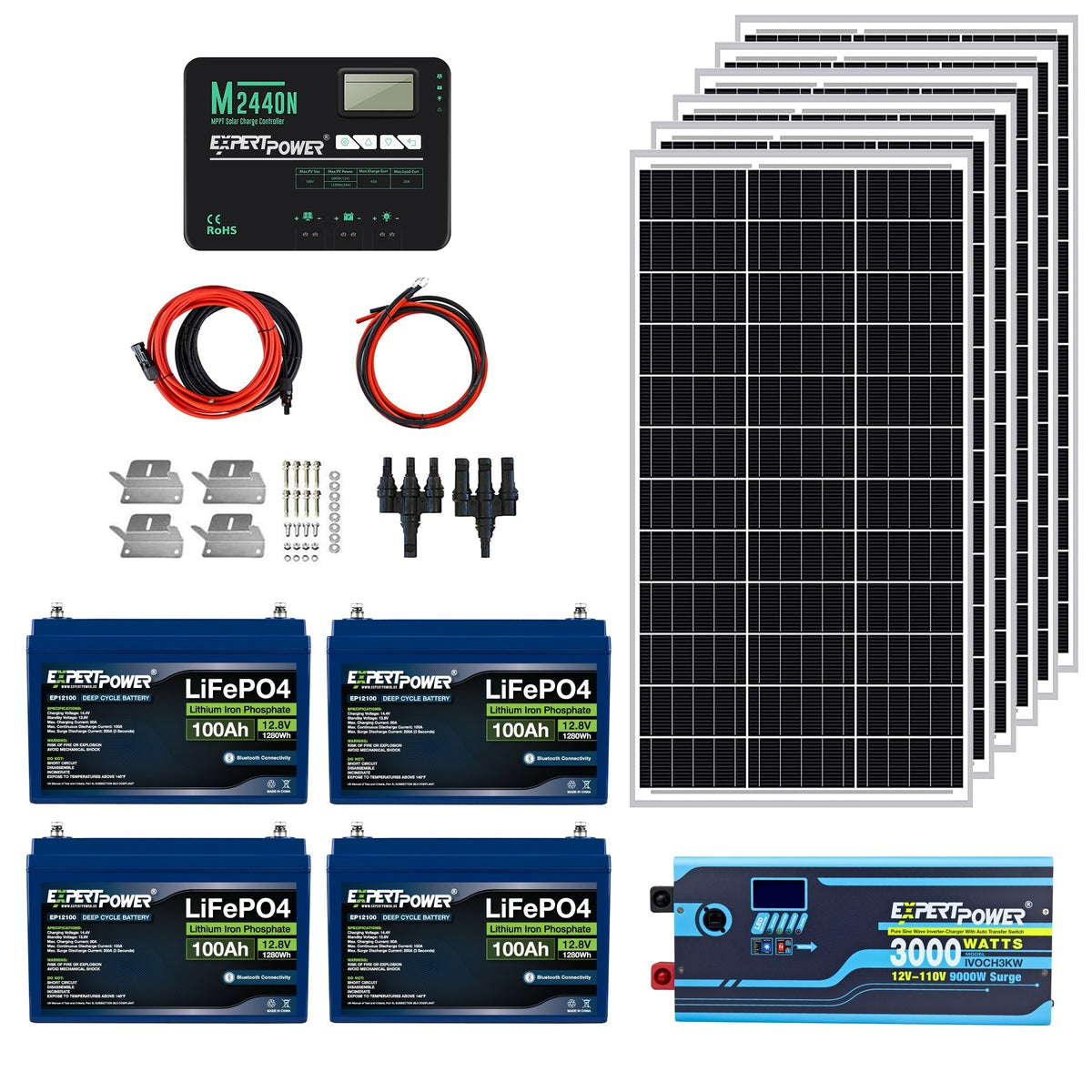 ExpertPower 5kWh 600W Off-Grid Solar Kit