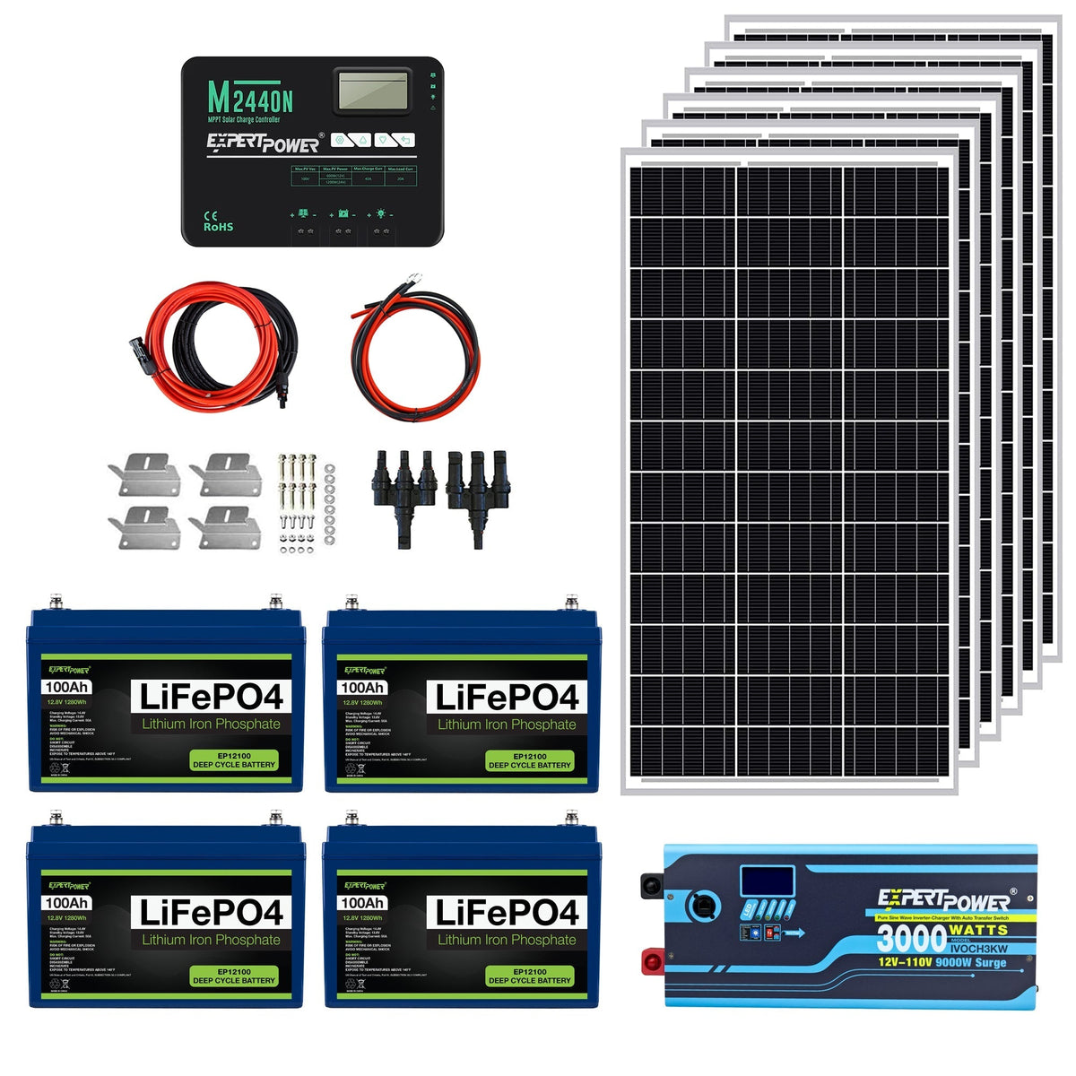 ExpertPower 5kWh 600W Off-Grid Solar Kit