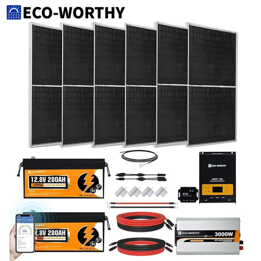 ECO-WORTHY 1200W Solaranlage US-L02M195-MCWMZIUS3000L560-6