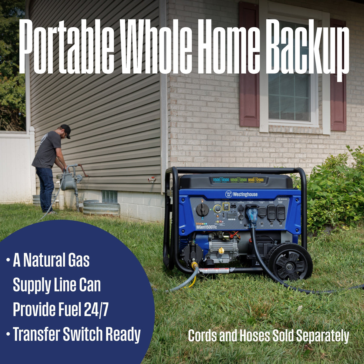 Westinghouse WGen11500TFc 11500W Tri-Fuel Portable Generator