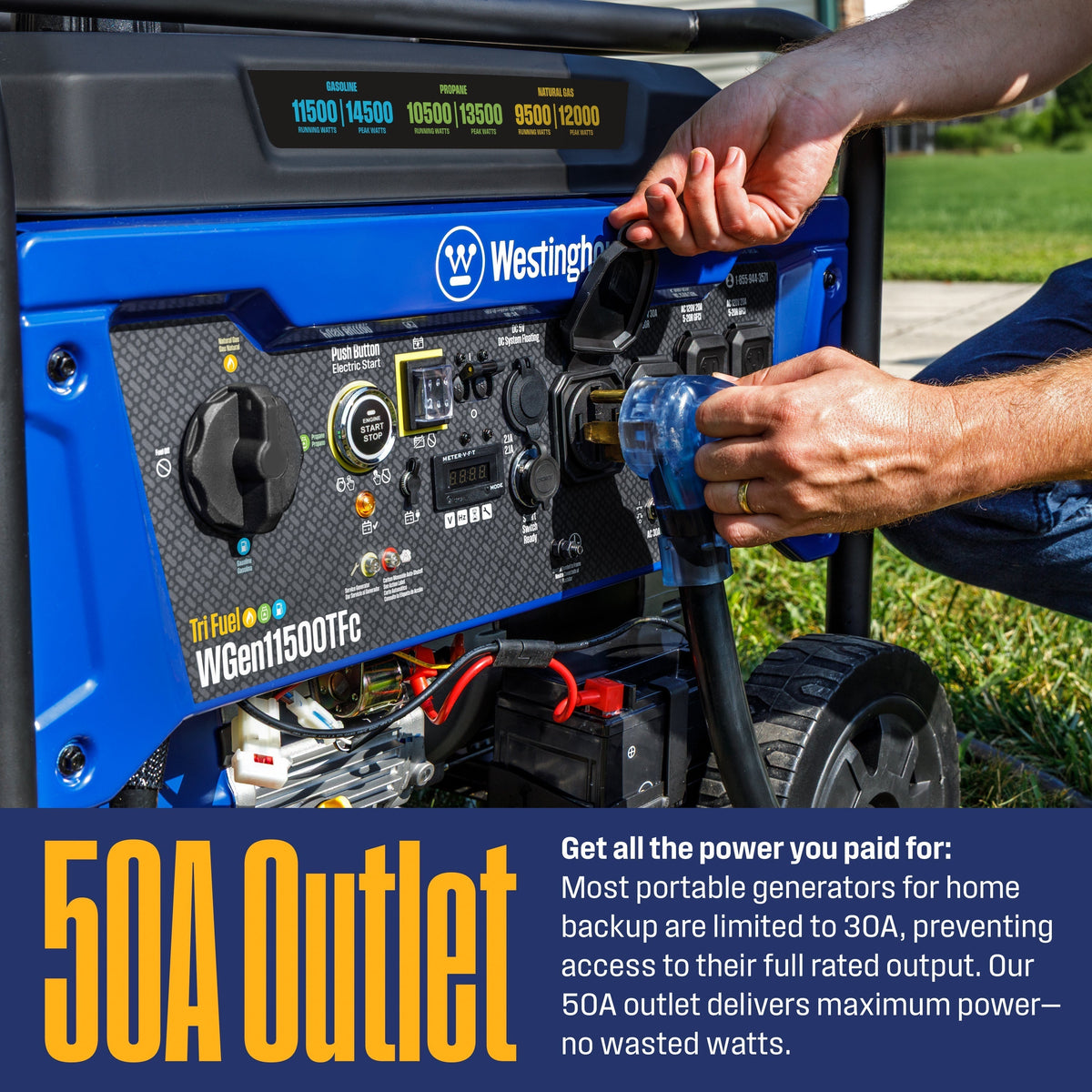 Westinghouse WGen11500TFc 11500W Tri-Fuel Portable Generator