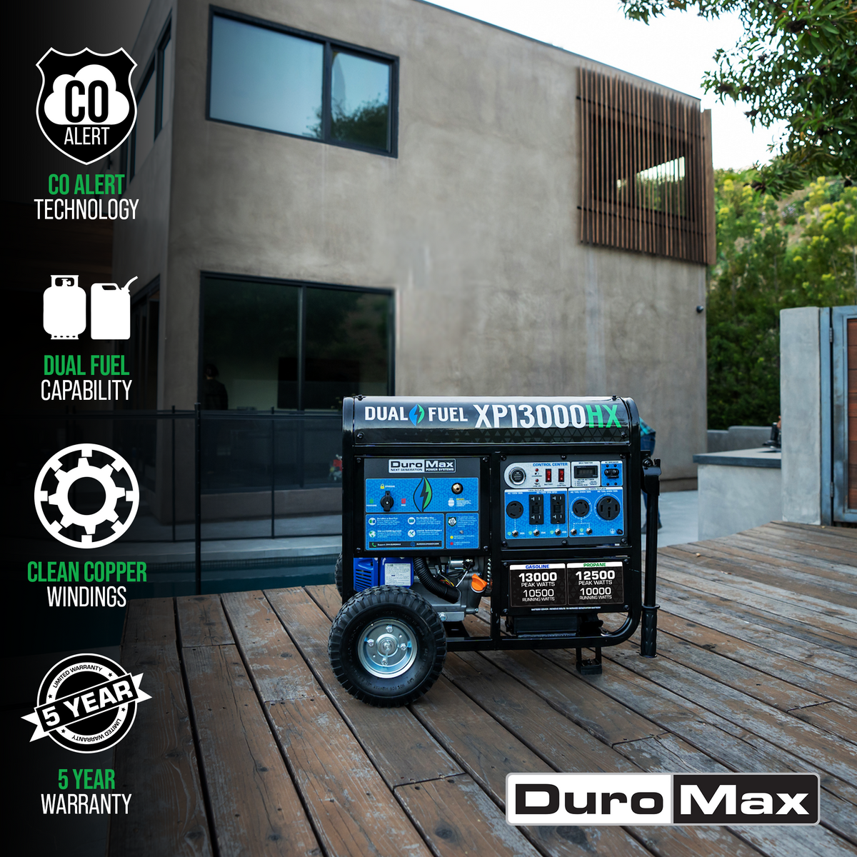 DuroMax XP13000HX Dual Fuel Portable Generator 13000W