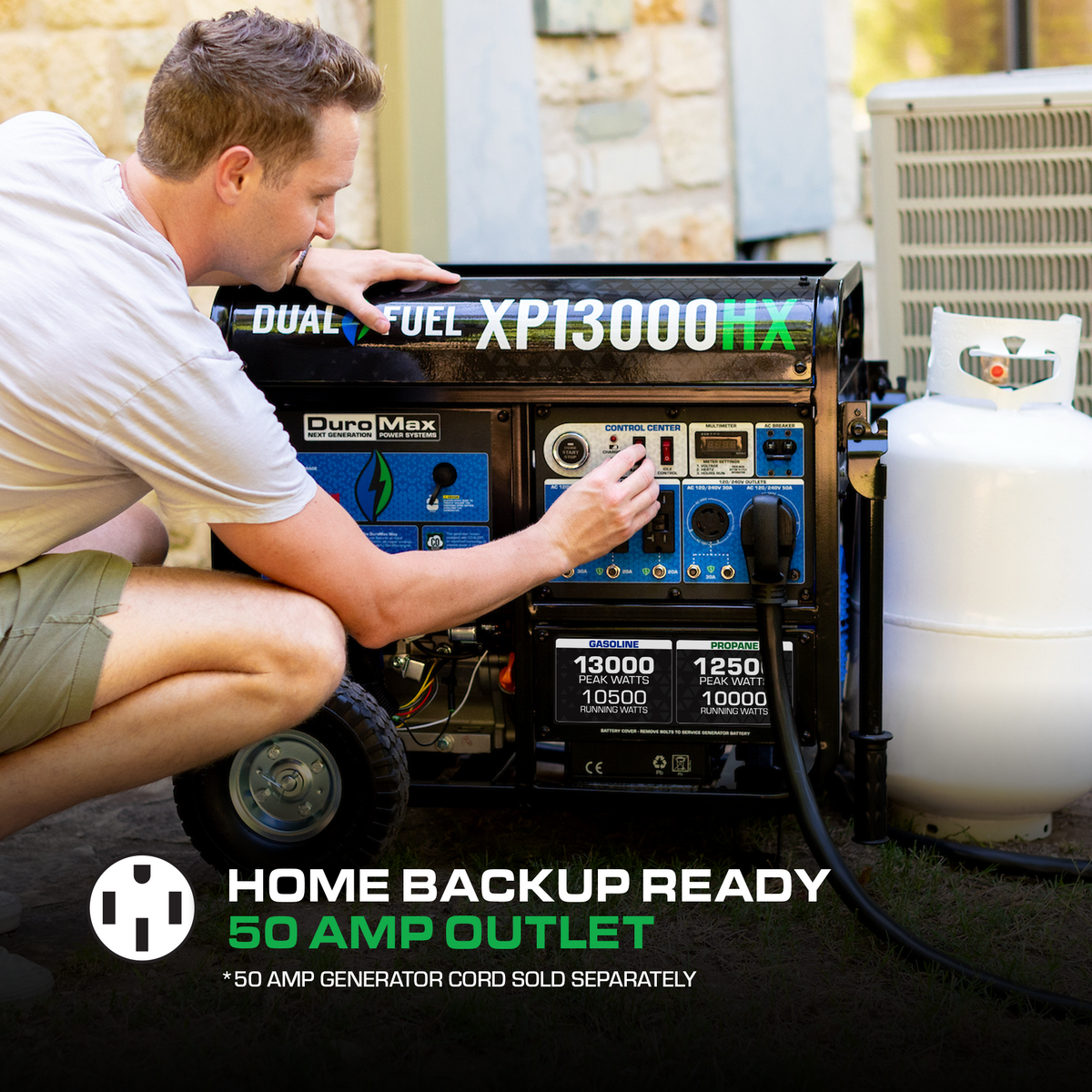 DuroMax XP13000HX Dual Fuel Portable Generator 13000W