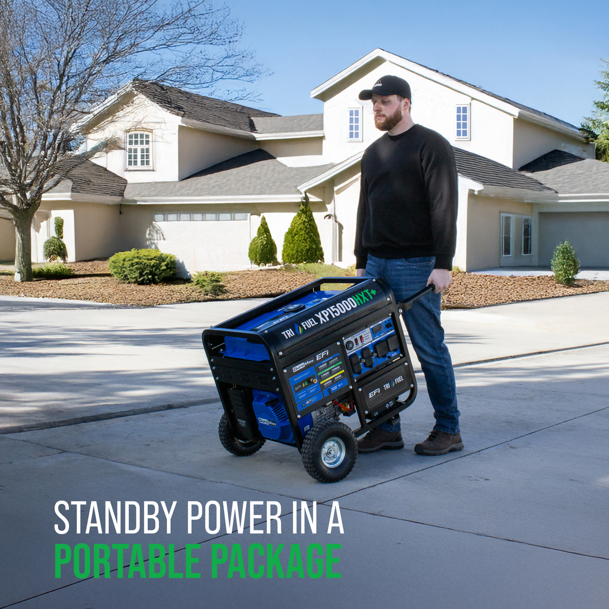 DuroMax XP15000HXT+ 15000W Tri-Fuel Portable Generator