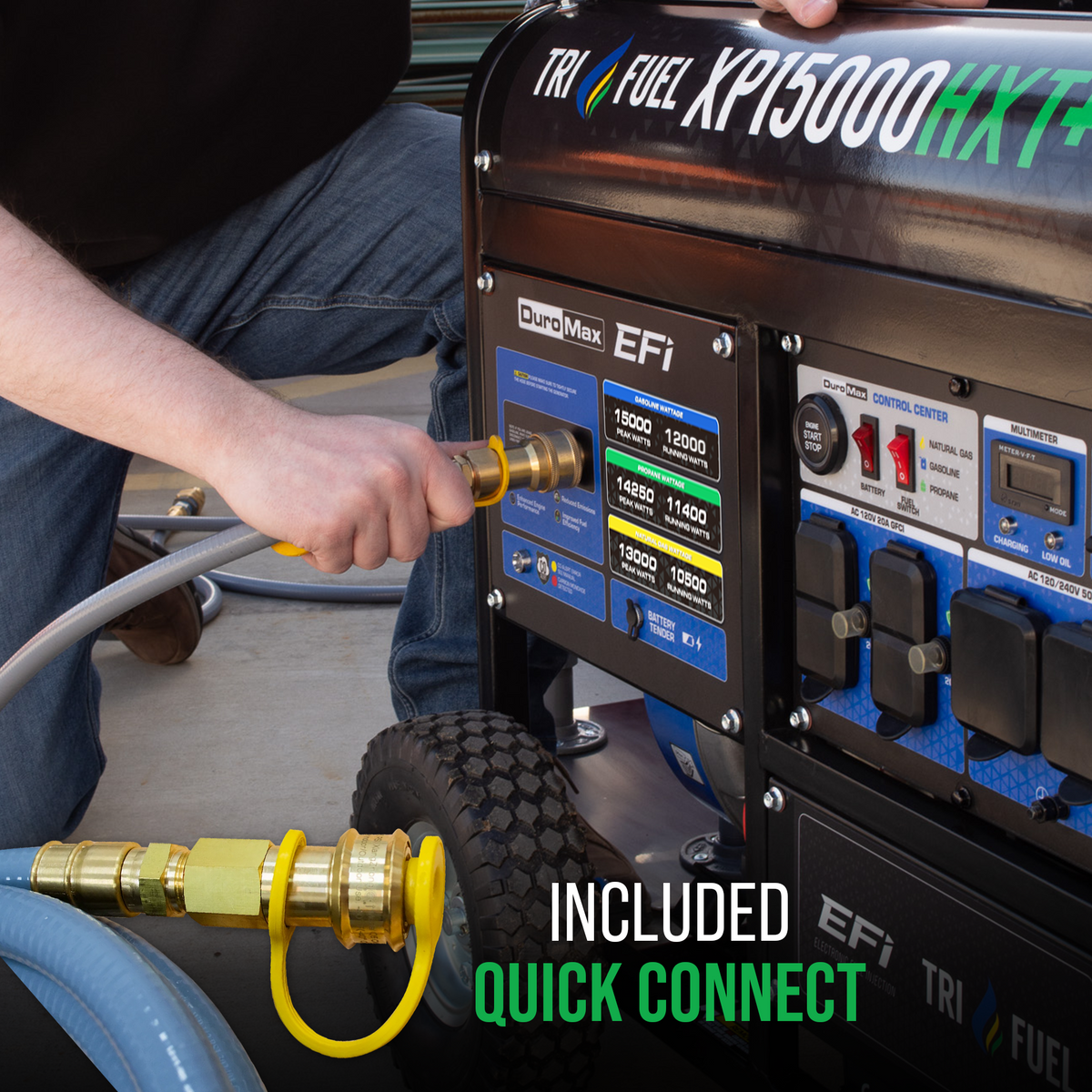 DuroMax XP15000HXT+ 15000W Tri-Fuel Portable Generator
