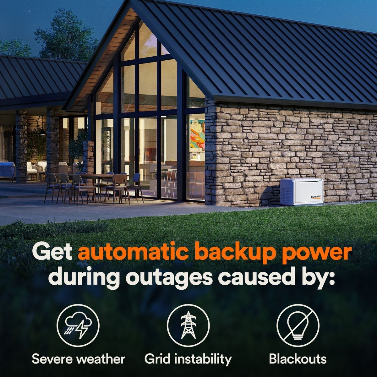 Generac Guardian 7042 Aluminum Home Standby Generator 22000W