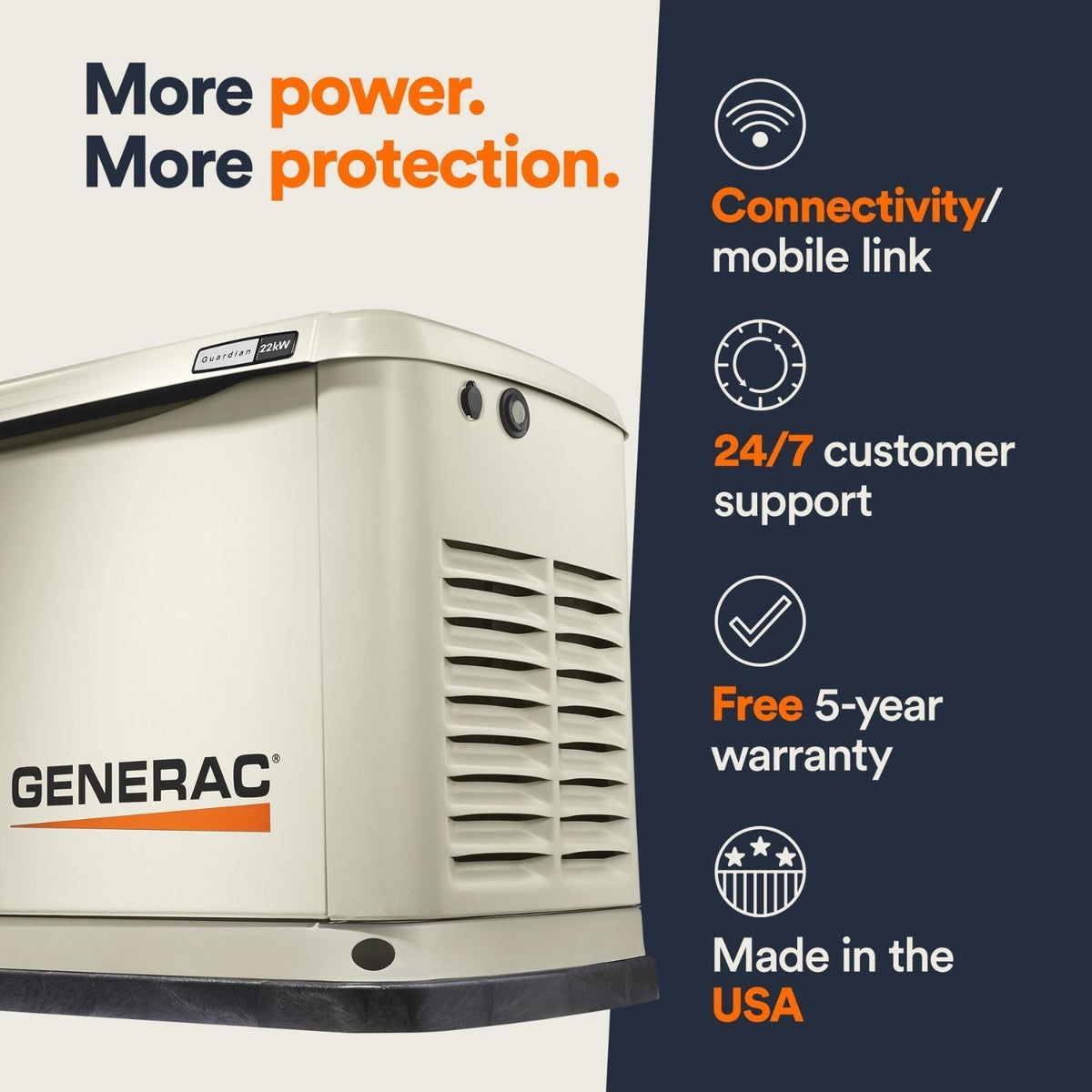 Generac Guardian 7042 Aluminum Home Standby Generator 22000W