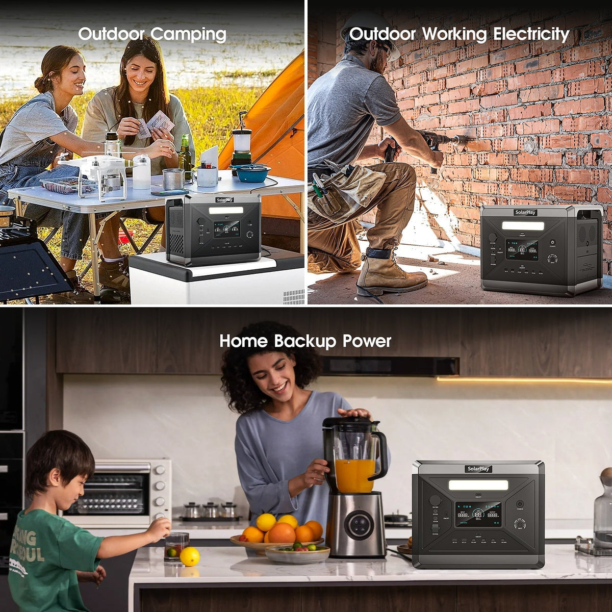 SolarPlay Q2501 Portable Power Station 2400W 2160Wh