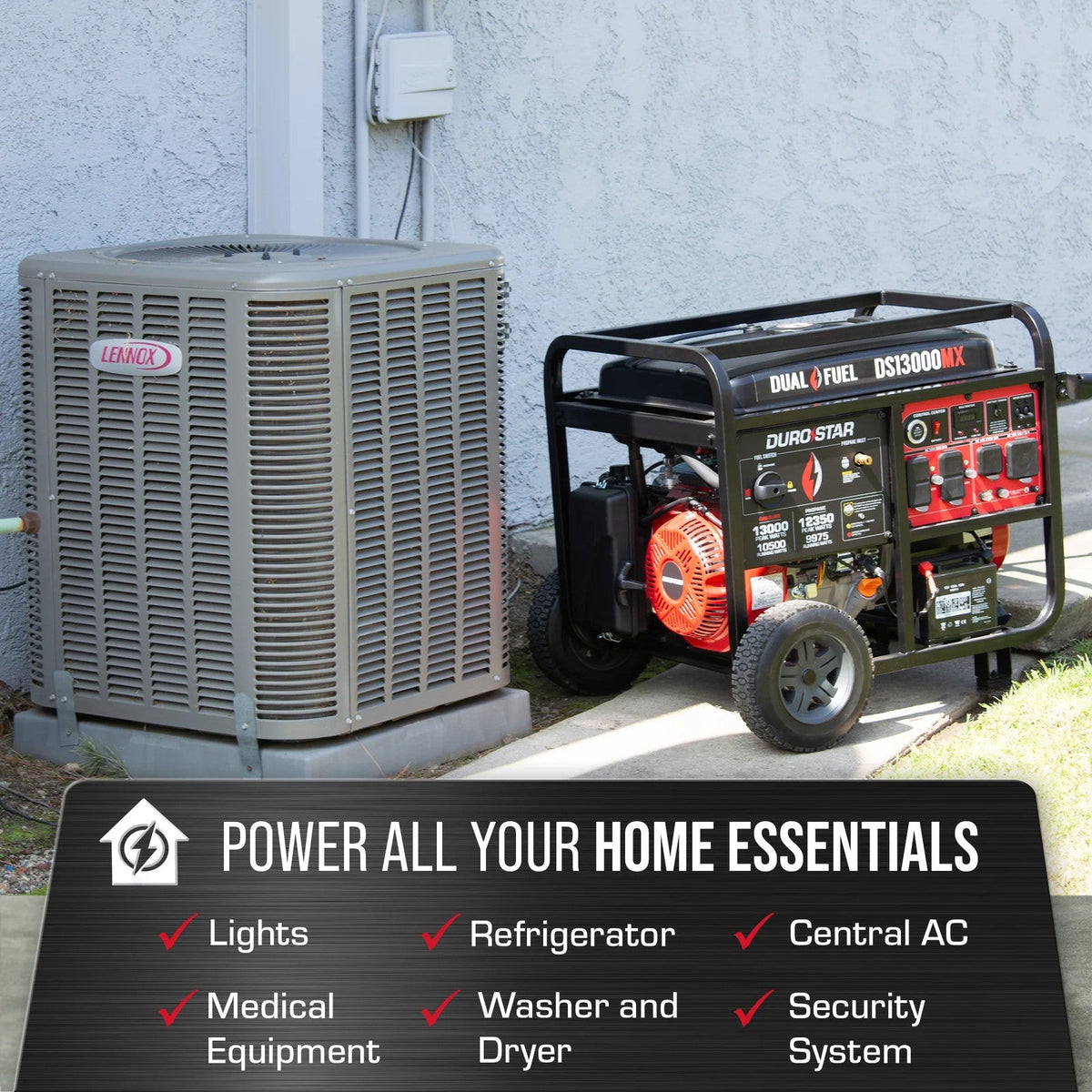 DuroStar DS13000MX 13000W Dual Fuel Portable Generator
