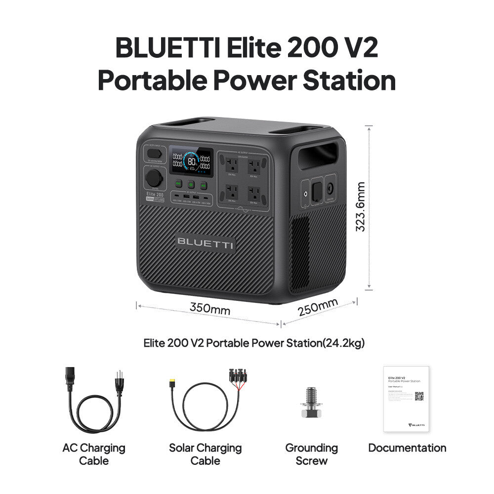 BLUETTI Elite 200 V2 2600W Portable Power Station Generator