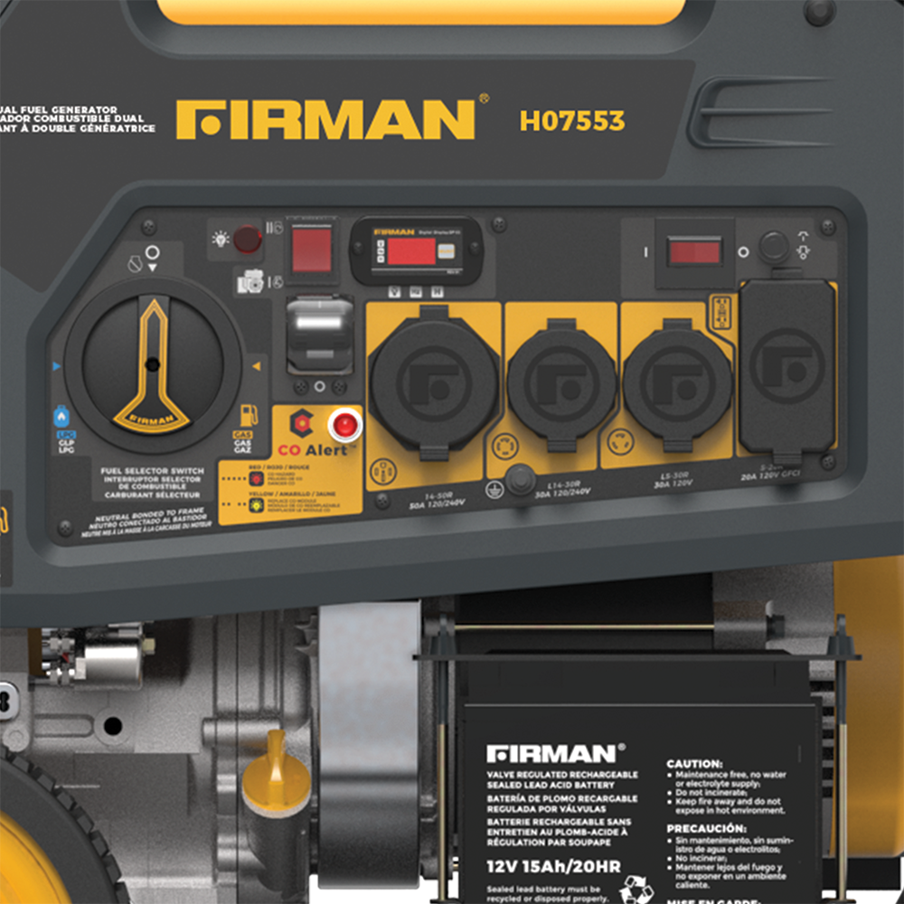 FIRMAN H07553F 9400W Dual Fuel Portable Generator
