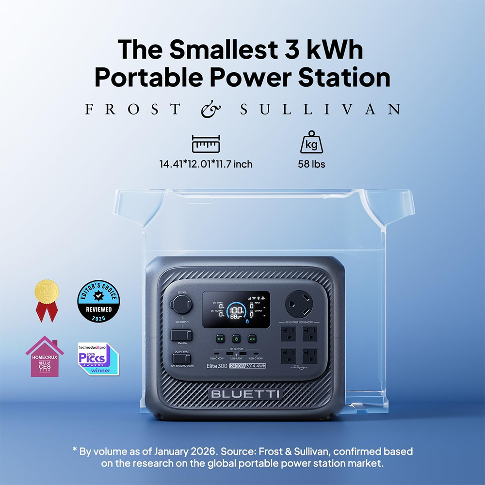 BLUETTI Elite 300 2400W Portable Power Station Generator