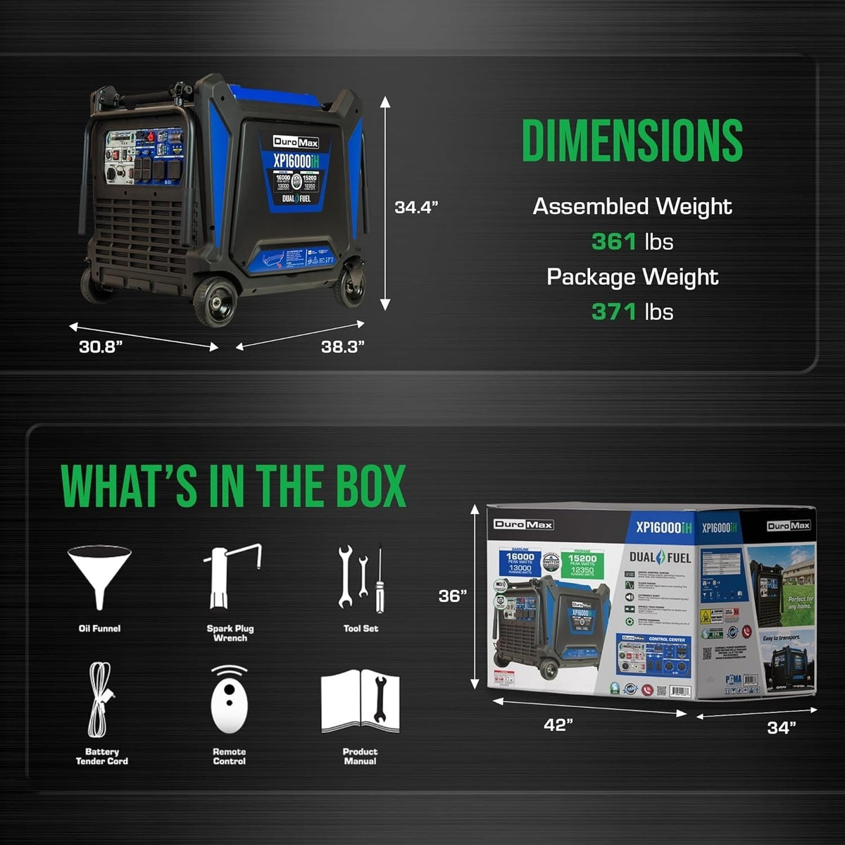 XP16000iH 16000W Dual Fuel Portable Inverter Generator